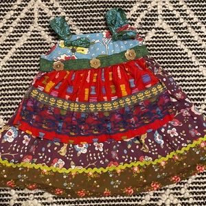 Matilda Jane baby girl’s apron style, tie-back dress, size 12 months